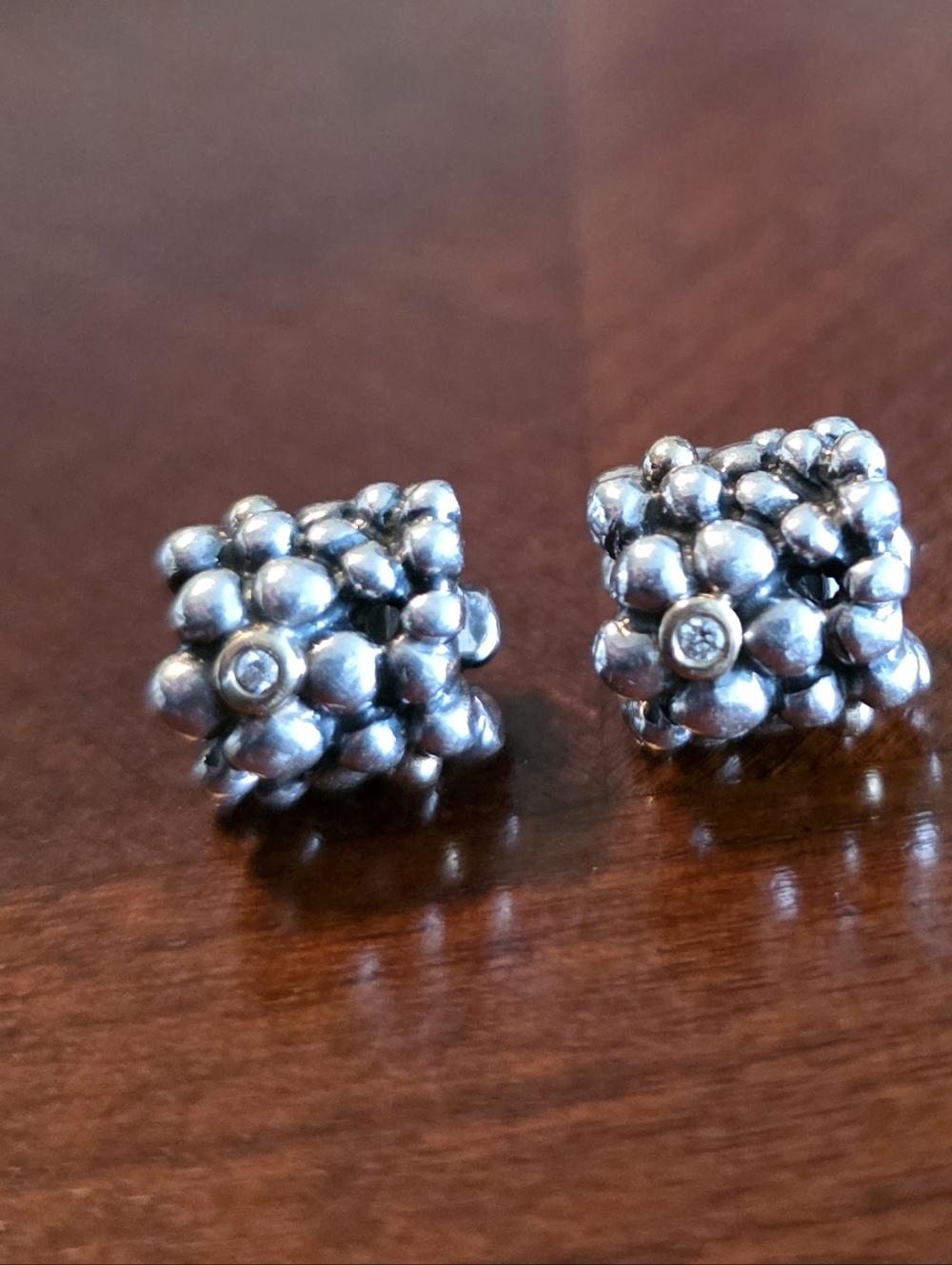 2 RETIRED DIAMOND DAISY CHARMS - 2 real DIAMONDS 14k Gold Price Is For BOTH